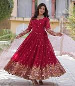 Premium designer readymade gown with dupatta sets	