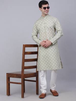 Grey cotton floral printed kurta pyjama set 4