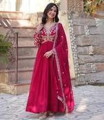 Premium designer Alia cut gown with dupatta sets
