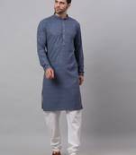 grey chikankari embroidered and sequin  kurta with churidar