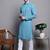 Blue sequin embroidered pure cotton kurta with pyjamas