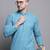 Blue sequin embroidered pure cotton kurta with pyjamas