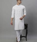 White chikankari embroidered and sequin  kurta with pyjama