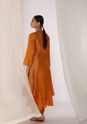 Saffron embroidered chanderi kurta sets 4