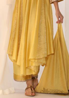 Lemon embroidered chanderi kurta sets 3