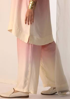 Baby pink embroidered sequins work linen co ord sets 4