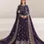 Purple fauk gerogette sequence embroidered semi stitched salwar suit