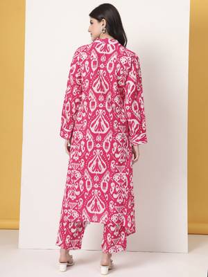 pink ikat  pure cotton cord set 3