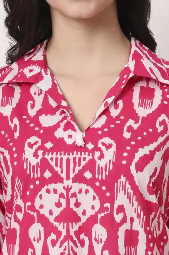 pink ikat  pure cotton cord set