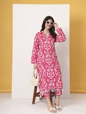 pink ikat  pure cotton cord set 5