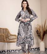 black boho print pure cotton co-ord set