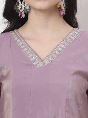 silk purple anarkali kurta dupatta palazzo set 4