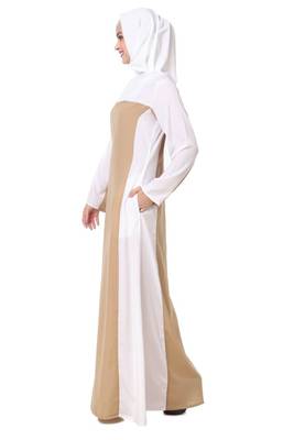 Modest color block abaya 3
