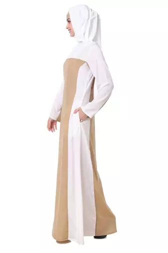 Modest color block abaya