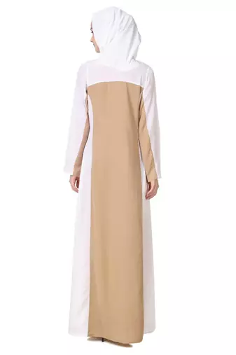 Modest color block abaya