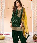 Green Embroidered Viscose Punjabi Salwar Suit