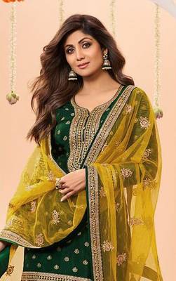 Green Embroidered Viscose Punjabi Salwar Suit 2