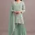 Green embroidered faux georgette semi stitched sharara suit