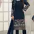 Blue embroidered faux georgette semi stitched sharara suit