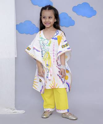 Multicolor sun print kaftan kurta set 1