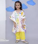 Multicolor sun print kaftan kurta set