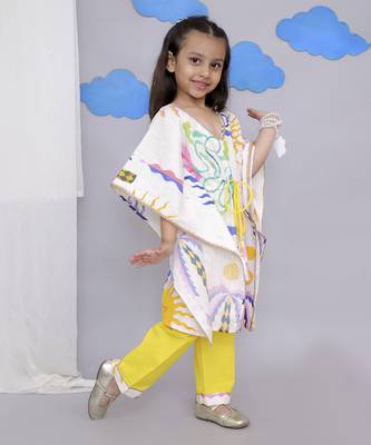 Multicolor sun print kaftan kurta set 2