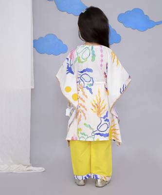 Multicolor sun print kaftan kurta set 5