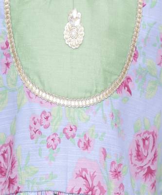 Pink rose print angrakha set 3