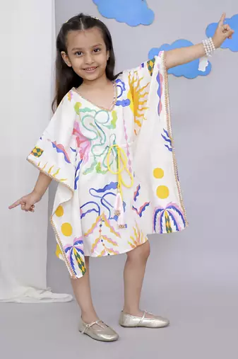 White sun print kaftan