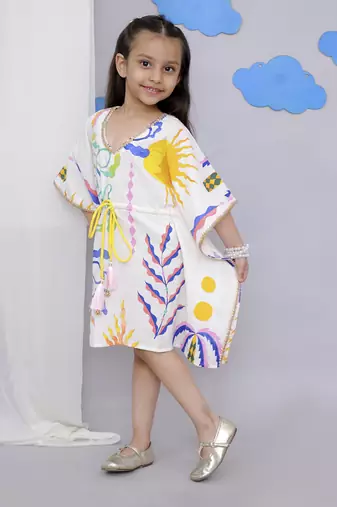 White sun print kaftan