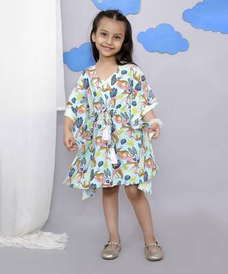 Blue tiger print kaftan 1