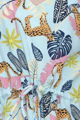 Blue tiger print kaftan