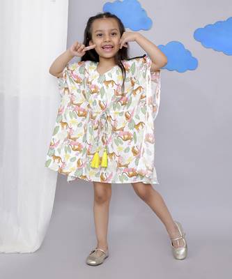 White tiger print kaftan 1