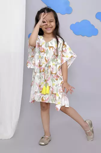 White tiger print kaftan