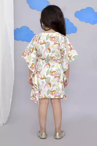 White tiger print kaftan