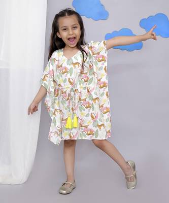 White tiger print kaftan 4