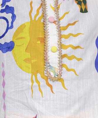Yellow sun print kurta set 4