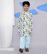 Blue tiger print kurta set
