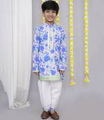 Blue rose print kurta set