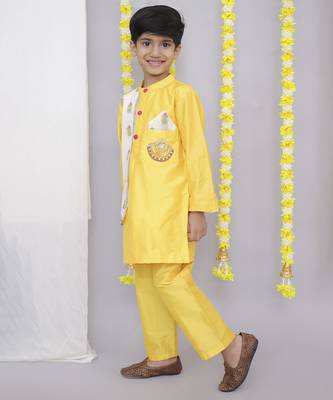 Mustard yellow emboridery kurta 2