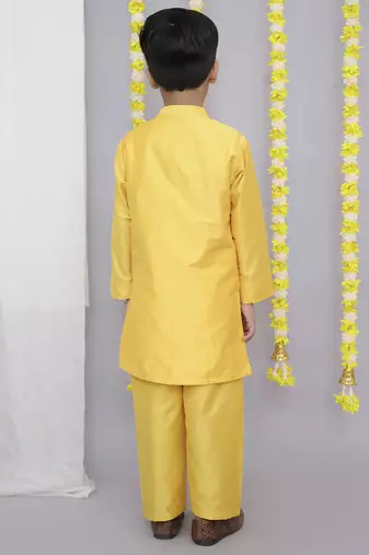 Mustard yellow emboridery kurta