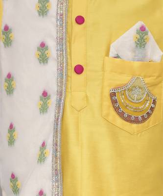 Mustard yellow emboridery kurta 5