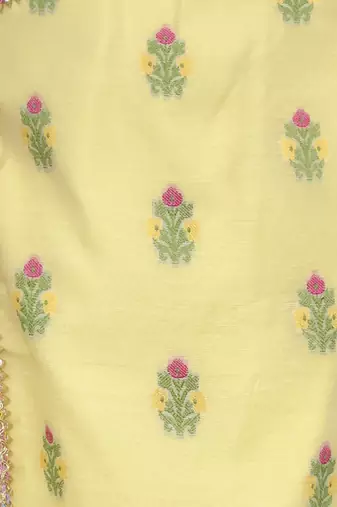 Yellow chanderi boy angrakha with pyjama
