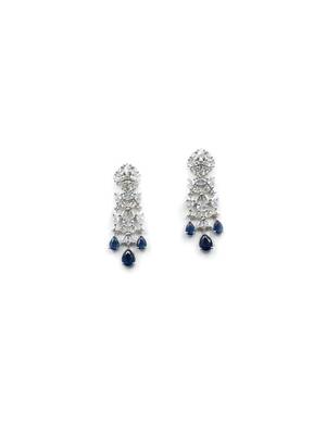 Silver plated blue cz collar necklace set 4