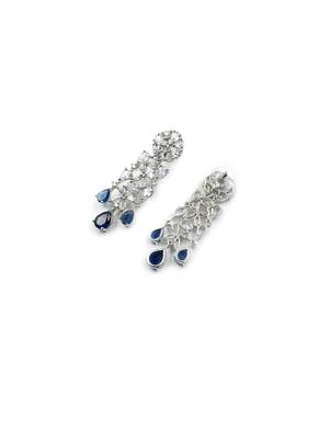 Silver plated blue cz collar necklace set 5