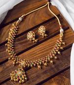 Gold plated multicolor kemp necklace set