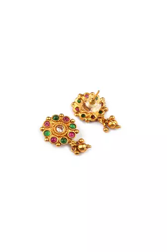 Gold plated multicolor kemp necklace set