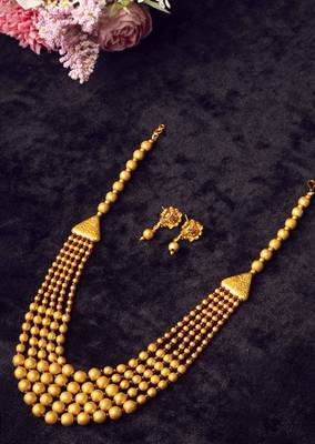Gold plated multicolor brass multilayer mala set 1