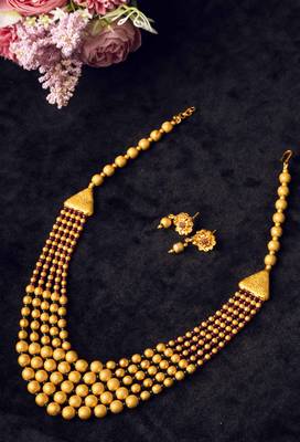 Gold plated red brass multilayer mala set 2