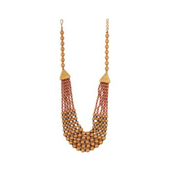 Gold plated red brass multilayer mala set 3